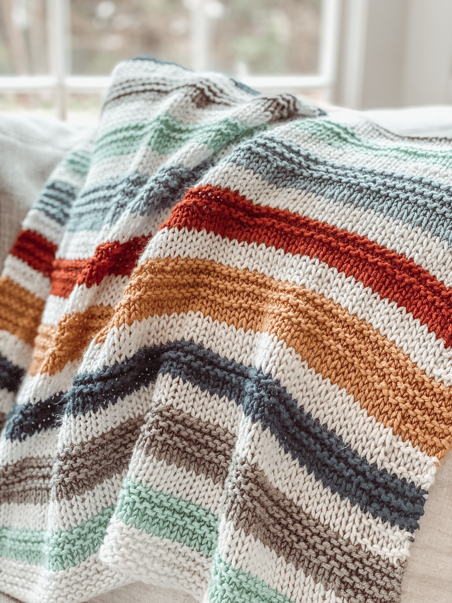 2 color baby blanket best sale knitting pattern