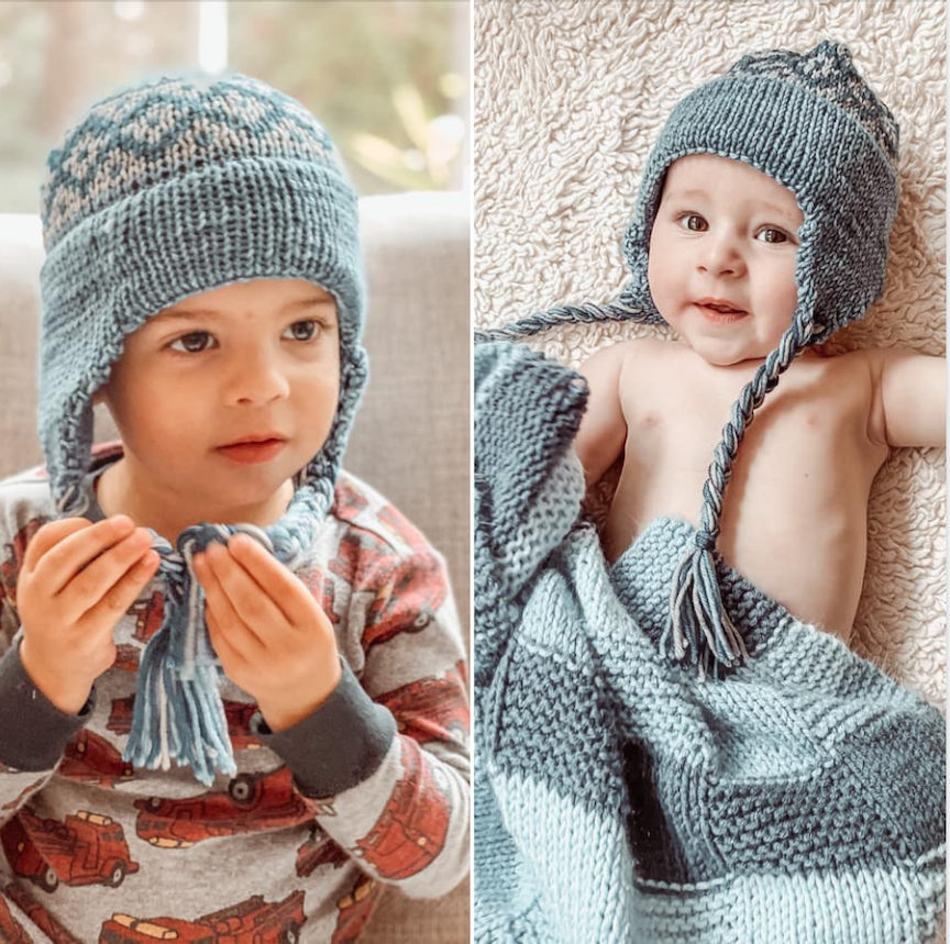 Toddler knit hat store with brim