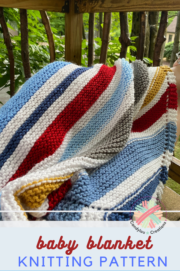 Reading while Knitting Crosswise Stroller Baby Blanket | candyloucreations