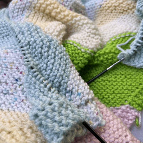 Knitting Crosswise Baby Blanket | free pattern | candyloucreations knitting