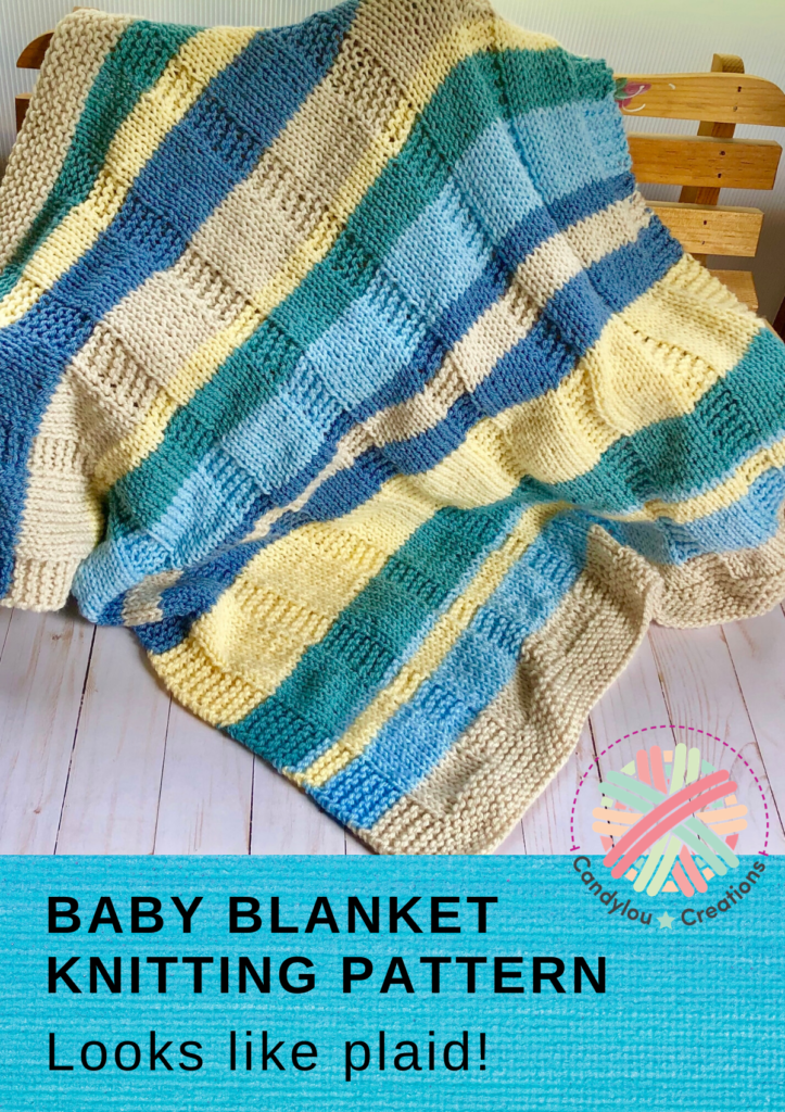 Plaid baby blanket knitting pattern