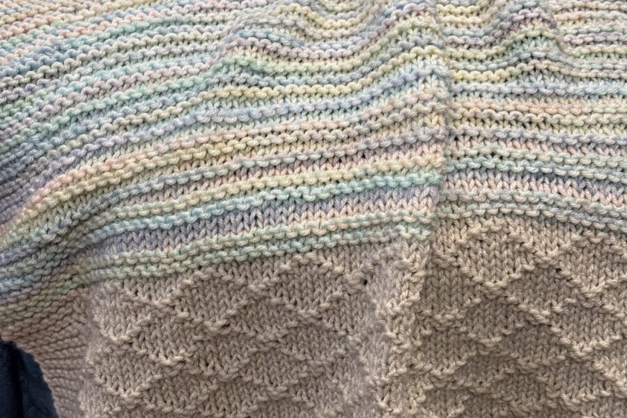 multicolored baby blanket